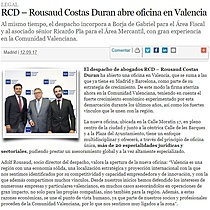 RCD  Rousaud Costas Duran abre oficina en Valencia